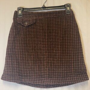 Urban Outfitters Mini Skirt Plaid Brown Textured Fabric